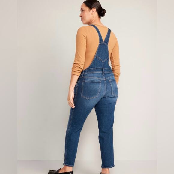 Old Navy Maternity Side-Panel OG Straight Jean Overalls Size 16 Short - Picture 5 of 10